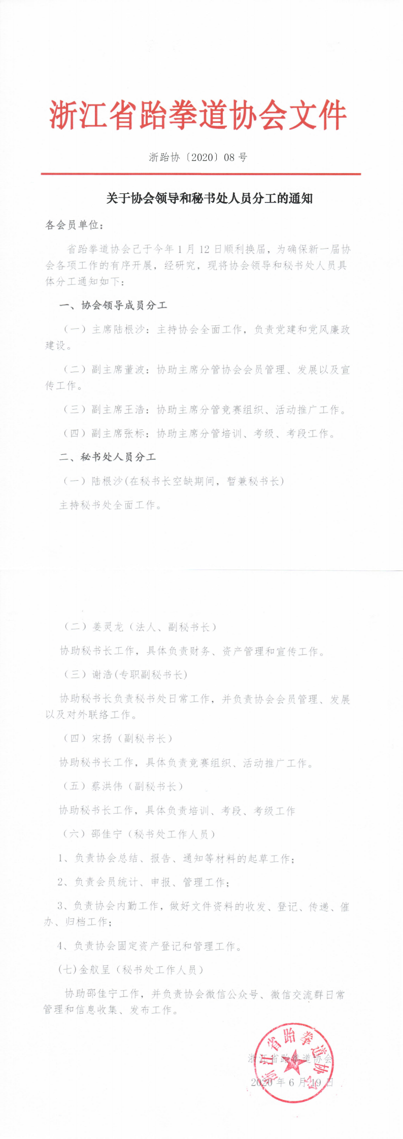 關(guān)于協(xié)會(huì)領(lǐng)導(dǎo)和秘書處人員分工的通知_0